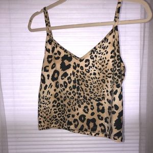 Cheetah Print Cropped Tank Top